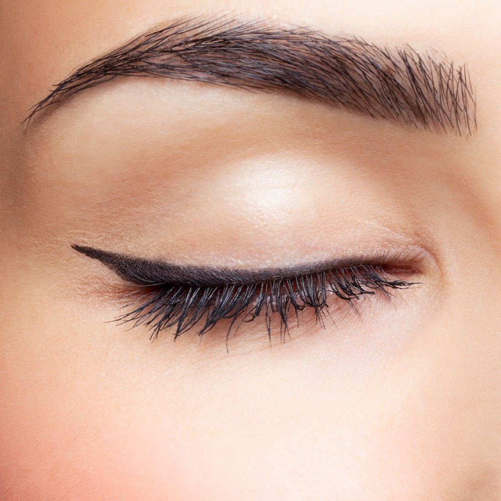 close up shot of woman's eye