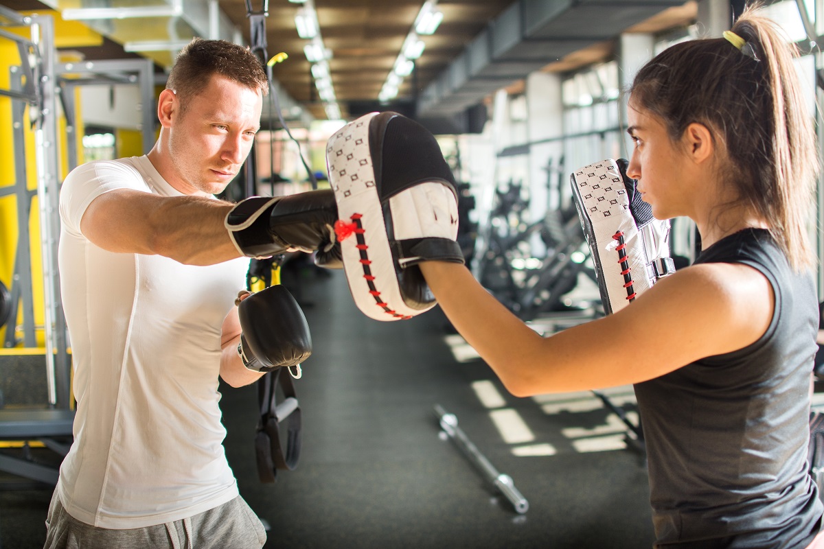 Man training for boxing