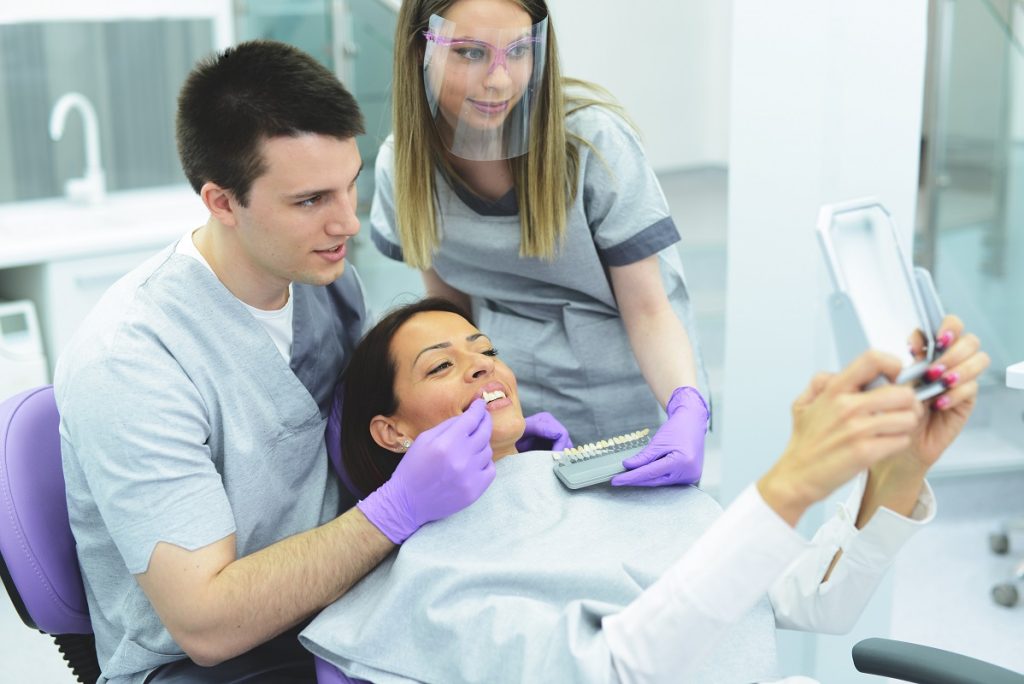 woman getting dental care