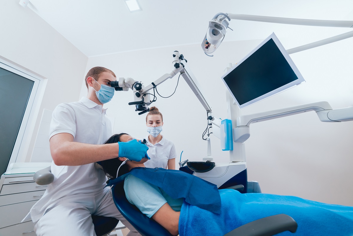 woman having dental check up